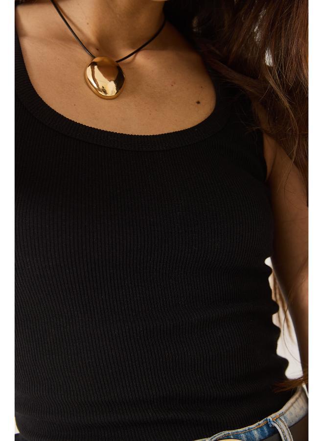 جينجر بيسيكس بلوزة بدون أكمام بظهر رياضي مضلع - Image 5